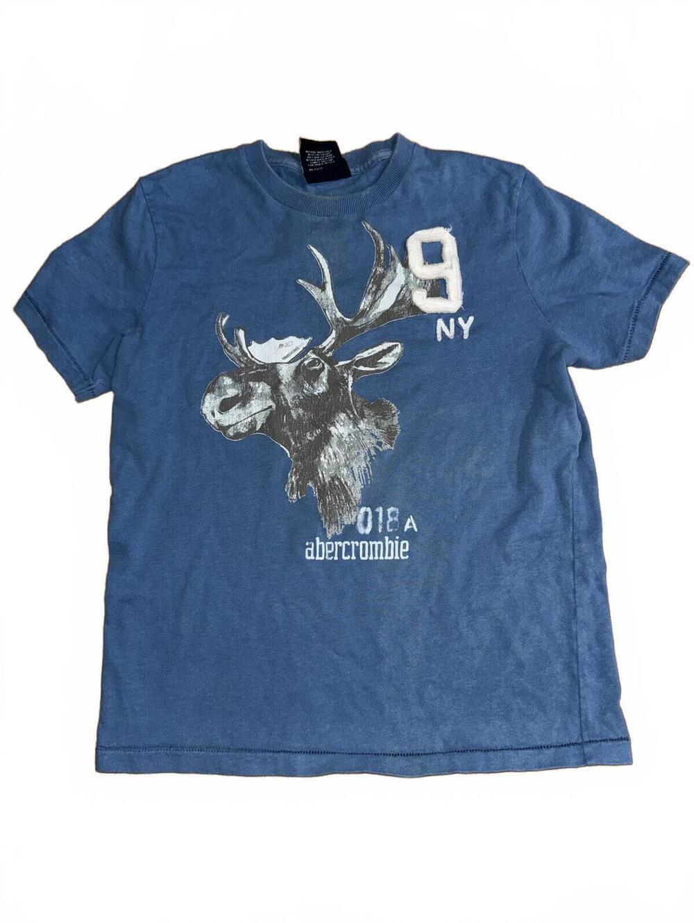 Vintage Abercrombie Blue Moose Graphic T-Shirt Large